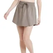 All in Motion Women Skort Mid Rise Active Core Flex Zip Pocket Taupe XL NEW