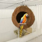 Pet Bird Coconut Shell Nest Parrot Natural Perch Small Animals Comfortable Nest