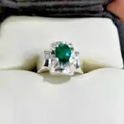Natural Emerald Stone Rare Zamurd Ring Beautiful Emerald Ring Unisex Ring Silver