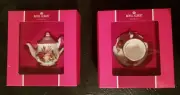 ROYAL ALBERT Christmas Ornaments, Old Country Roses Teacup and Saucer and Teapot