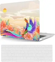 Compatible with MacBook Pro 14 inch Case with Touch ID 2021/2023 Release Model M1 A2442/A2779 M2 Pro/Max Chip, Plastic Protective Matt Durable Hard Shell Case Cover & Keyboard Cover, Colorful Bird