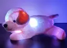 Glow Guards Pink Plush Dog Puppy Stuffed Light Up Color Change Sound Music 14" F