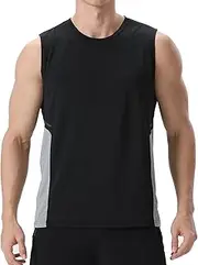 [visionreast] Tank Top Men's Sleeveless Sports T-Shirts Men's Functional Shirt Breathable Muscle Shirts Gym Tank Top Quick-Drying Sleeveless Fitness Shirt for Training, Running