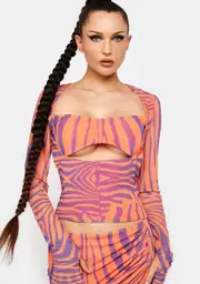 [AFRM] Orange Zebra Noreen Cut-Out Top