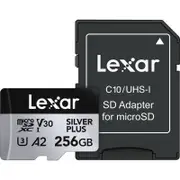 Lexar Professional 256GB Silver Plus MicroSDXC Memory Card