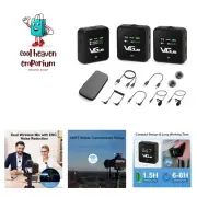 Wireless Lavalier Microphone System, 2.4GHz Dual Channel Wireless Lapel Mic w...