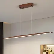 Dimmable Wood Linear Pendant Lights Kitchen Island,Led 3000K/4000K/5000K in One