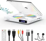 DVD Player with Built-In Speaker, HD DVD Player for TV, Support HDMI/RCA/USB/CD/