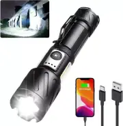 Torch, Rechargeable Flashlight 15000 High Lumen Super Bright Torch, Tactical