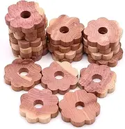 Wahdawn Aromatic Cedar Blocks for Insect Repellent, Natural Moth Balls Pest Repellant Silverfish Control Cedar Hanger Rings, Closets & Drawers Accessories (40 Pack)