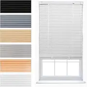 FURNISHED Venetian Blinds Window Blind PVC Easy Fit Curtains Trimmable Strong Home Office Venetian Blind - White 60W x 150H cm