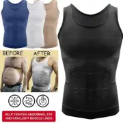 Men Body Shaper Sculpting Underwear Belly Compression Vest Singlet Dad Bod Tops