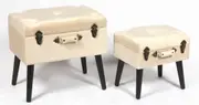 Suitcase ottoman sets in popular beige 2pieces