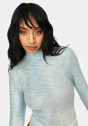 Goddess Glow Mock Neck Sparkle Top
