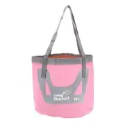 12L Collapsible Bucket, Portable Folding Water Container Wash Basin, Light Pink