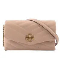 在飛比找momo購物網優惠-【TORY BURCH】Kira Chevron 銀釦絎縫皮