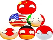 HIBILDER 6pcs Country Ball Plushies Toys for Kids, Poland Ball Plushies Toys Mini Pendant Accessories Stuffed Toy s for Children Gifts (4 inch)