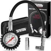 Tire Pressure Gauge for Cars 60 PSI - Presta Valve, Schrader Valve & Storage