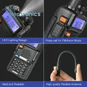 BAOFENG UV-5R Dual Band UHF/VHF Two Way Ham FM Radio Free Speaker Walkie
