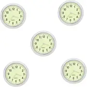 SOLUSTRE 5pcs Car Quartz Clock Time Clock Dashcams for Cars Vehicle Clock Car Dashboard Clock Small Clock Car Clock Car Stick on Clock Mini Clock Tiny Clock Truck Clock Silver Glass