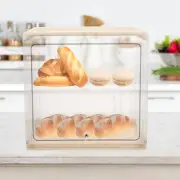 Lids Bread Containers Storage Airtight Loaf Double Layer Box