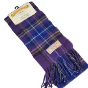 NEW James Pringle Weavers Scarf 100% lambswool Plaid Scotland Fringe 11" x 59"