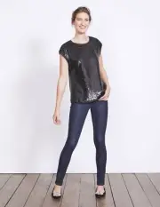 Boden MARCIA Top Sequin Black Size UK 14 rrp £90 NH101 AA 12