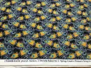 3 yds PEACOCK FEATHERS BLUE GREEN GOLD COTTON FABRIC SPRING CREATIVE RARE