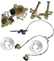 YC Yier ATV 3 Stud Front Wheel Hub Front Brake Disc Rotor Steering Knuckle Spindle Brake Caliper Kit for 50cc 70cc 90cc 110cc 125cc Go Kart Quad Bike Taotao ATV Buggy 4 Wheelers Mini Bike 6" 7" Wheels