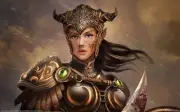 Anime fantasy art girl warrior blood women pointy ears Playmat Gaming Mat Desk