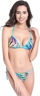 [Generic] Bikini Sets Multiple Colors Print Halter Swimwear Tie Side Beachwear Extreme Sexy Thong Lingerie Swimsuit