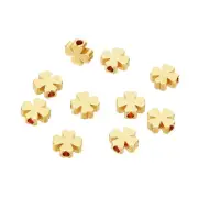 8 mm Four-Leaf Spacer Beads, 10 Pcs Spacer Beads for Jewelry Making, Light Gold