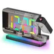 Projection Alarm Clock,7.4" LED RGB Digital Clocks Large Display,with 180° Ro...