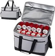 Food Cooler Bag | Camping Thermal Bags for Cold Food | 35L Shoulder Strap Included Organizer Hot Cold Retention for RV Road Trips Construction Site Catering Service