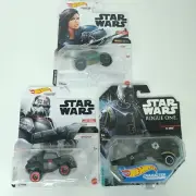 Hot Wheels Star Wars K-2SO Wrecker Cara Dune Character Car Lot of 3 NEW