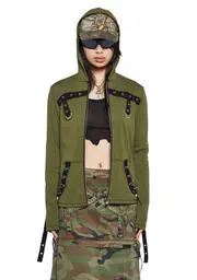 [Tripp NYC] Strappy Zip-Up Hoodie