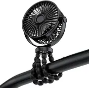 Stroller Cooling Fan,Personal Fan with 3 Speeds | Handheld Fan, Rechargeable Fan, Quiet Fan, Fan for Stroller, Car Seat, Camping, Travel, Bedroom, Treadmill