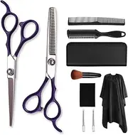Hair Cutting Scissors Set 6.0 Inch Purple Flat Tooth Bangs Scissors Set Hair Cutting Scissors Hairdressing Scissors Gift Boys Girls