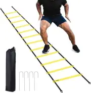 Ohuhu Agility Ladder Training Equipment Premium Speed Adjustable 20 Feet Long