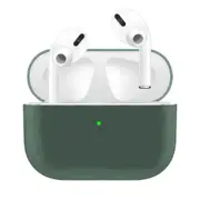 For Airpods Pro Silicone Earphone Case For Airpods Pro Shockproof Cases For Apple Bluetooth Headset Protective Cover Pine needle green