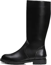 [ZXINXIN] Men's High Boots Side Zip Horse Riding Motorcycle Boot Combat Mid Calf Boot Work Utility Shoes Rain Waterproof Shoes