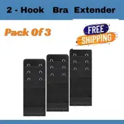 Bra Extender 2 Hooks Elastic Black Underwear Strap Extension Maternity