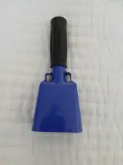 BLUE Game Cow Bell W/Handle Noisemaker Sports Events Weddings Party New In Box