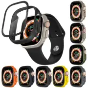 For Apple Watch Ultra 49mm Hard PC Case + Glass Screen Protector Full Cover Case
