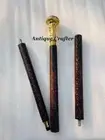Two Pillar Brass Head Handle Leather Wooden Walking Stick Canes Handmade Gifts