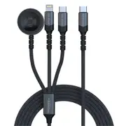 Promate ICHARGE-TRIO.BLK 60W PD - 480Mbps USB-C Multi-Connector Cable - 1.5m - [ICHARGE-TRIO.BLK]
