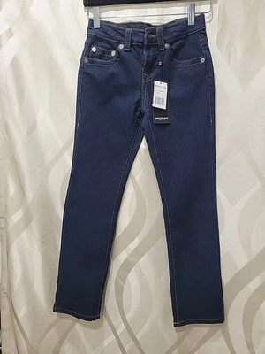 True Religion Boys Geno Dark Wash Relaxed Slim Straight Leg Mid Rise Jeans