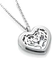 BIAIHQIE Flower/Essential Oils Stainless Steel Perfume Diffuser Locket Necklace