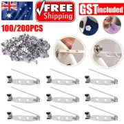 Brooch Backs 20mm Safety Bar Pins Craft Catch Badge Fasteners DIY Jewellery