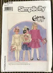 Simplicity Pattern 7865 Girls Dress Cinderella Long Sleeves Dropped-Waistline 7